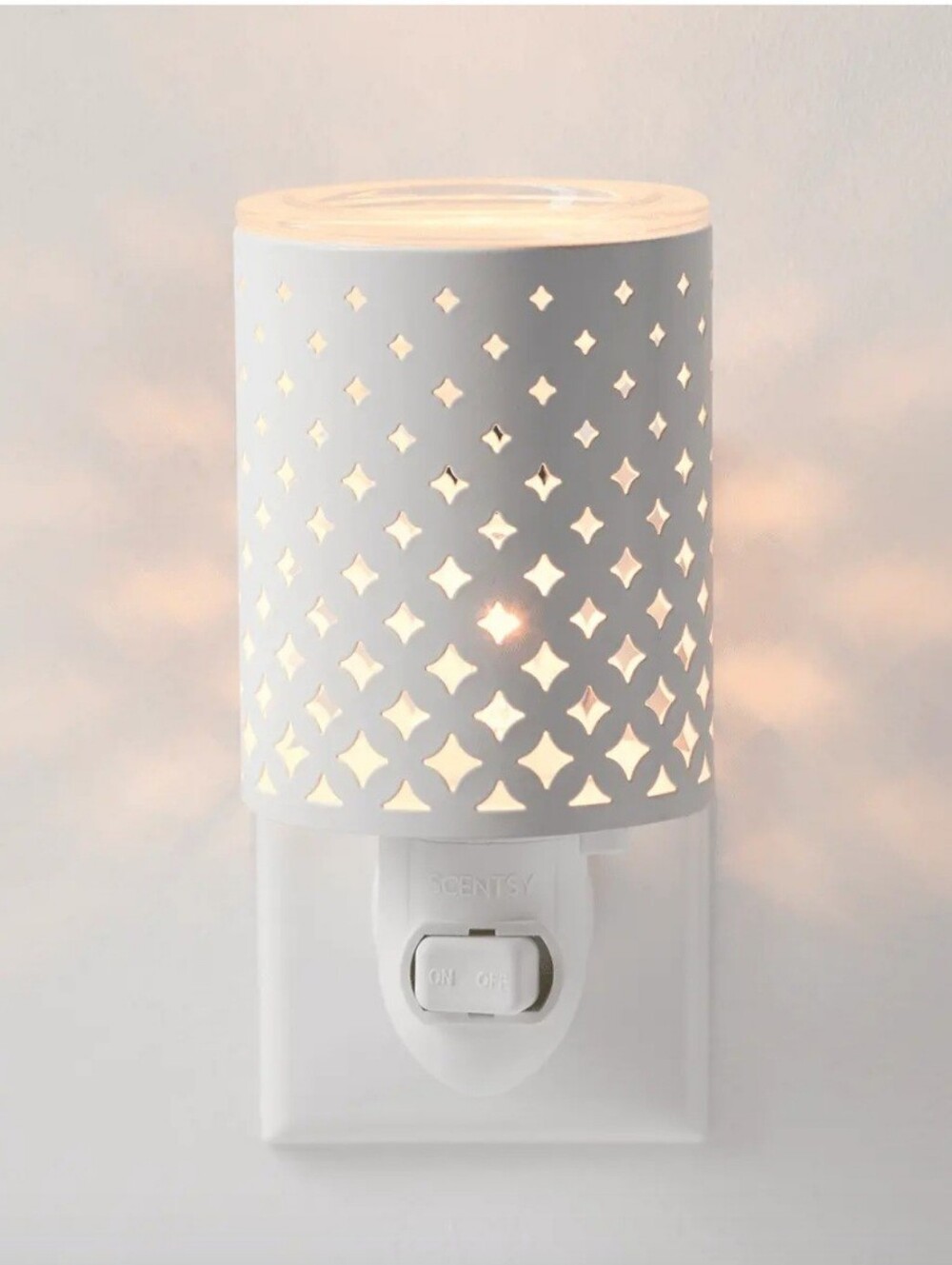 New Scentsy White Light From Within Mini Wax Warmer Nightlight Farmhouse